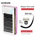 Накладные ресницы GLAMLASH 8  14, смешанный кашемировый плоский ресницы для наращивания, матовые ресницы из искусственной норки, Индивидуальные Накладные ресницы для наращивания, накладные ресницы