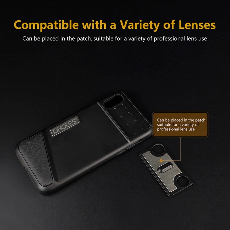 Чехол для телефона Pholes 6 в 1 Iphone X Dual 2X Telephoto + 10X Macro 20X 120 градусов широкоугольный 180