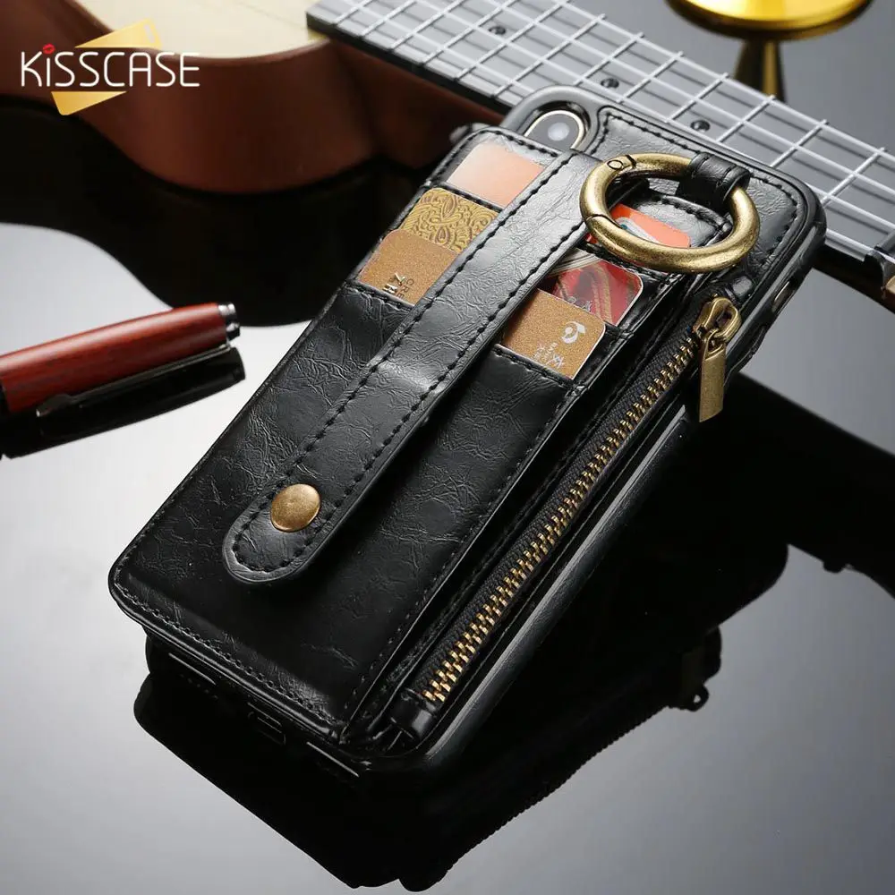 KISSCASE бизнес PU кожаный бумажник чехол для мобильного телефона iPhone X XR XS MAX 8 7 6 6s Plus