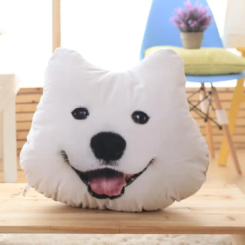 Новые Горячие 3D 38 см * 35 Samoyed плюшевая собака хаски игрушечные лошадки куклы