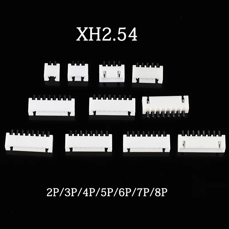 50 шт./лот XH2.54 угловой штыревой разъем 2P 3P 4P 5P 6P 7P 8P 9P 10P 11P 12P 13P 14P 16P 2 54 мм Шаг XH для