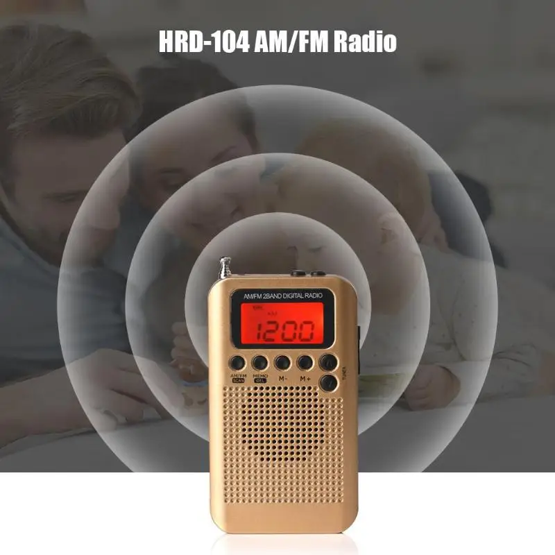 Открытый Портативный AM/FM стерео радио HRD 104 карман 2 группа Цифровая настройка