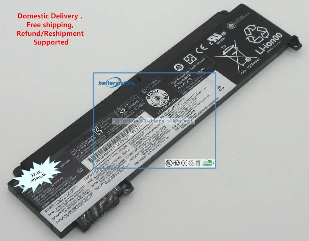 Бесплатная доставка 11 1 V 2014 mAh 24W Подлинная батарея SB10F46462 00HW024 для LENOVO thinkpad T460s ThinkPad