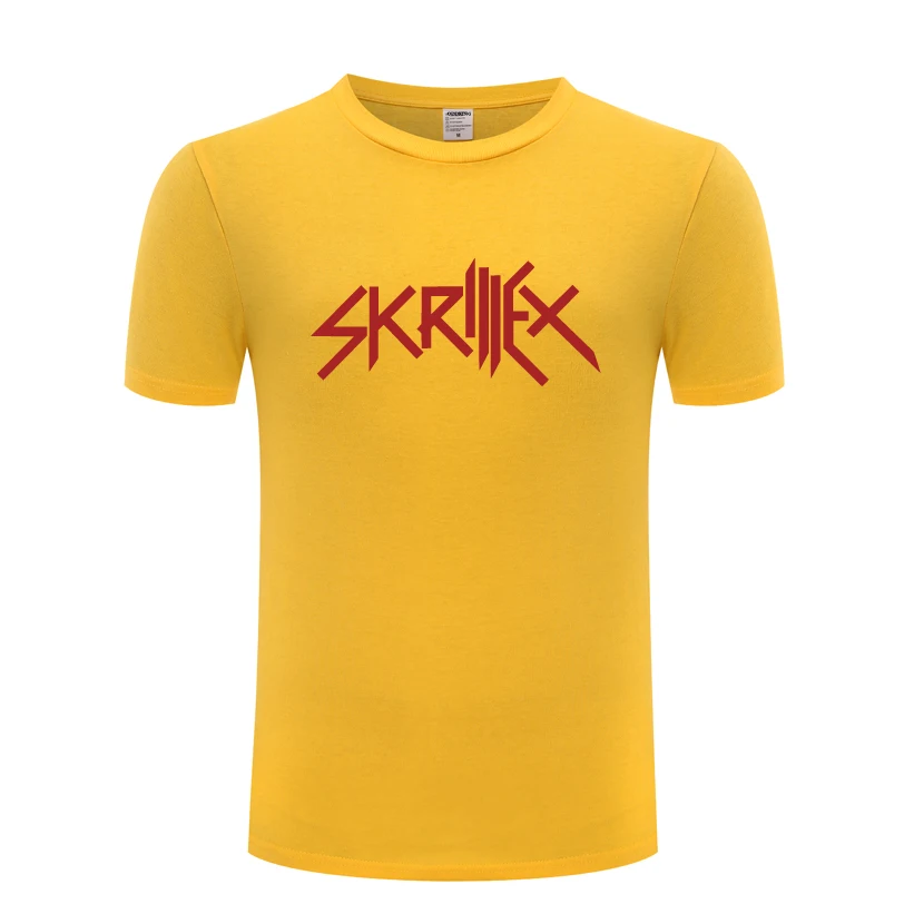 Мужская футболка с надписью Music Rock DJ Skrillex повседневная хлопковая коротким