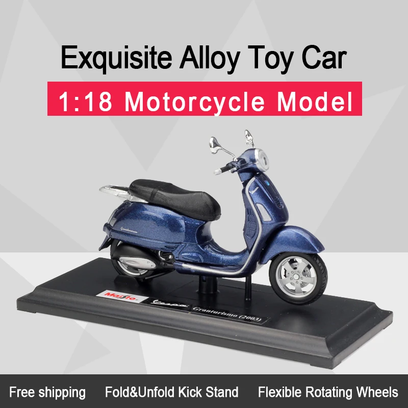 MAISTO 1:18 Vespa Granturismo (2003) сплав литой мотоцикл модель гибкие вращающиеся колеса