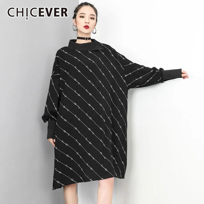 CHICEVER 2020 весенние платья с принтом для женщин круглым вырезом и рукавами летучая