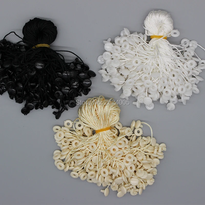 Free shipping length 18cm clothing hang tag cords/string buckle/tag line/thread/white black round buckle/sling 1000 pcs a lot | Дом и сад