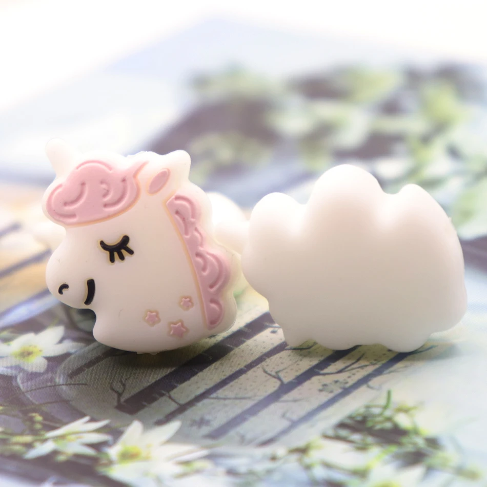 10pcs New Cartoon Cute Mini Silicone Beads Baby Safety Food Grade Nipple Diy Newborn Clip Chain Accessories | Мать и ребенок
