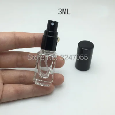Прозрачный квадратный флакон с распылителем 3ml4ml7ml10ml20ml30ml стеклянный для парфюма