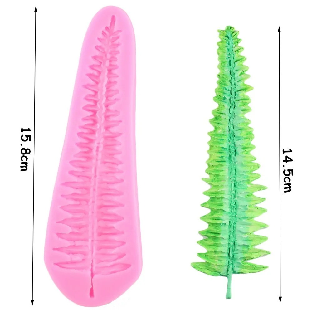 DIY Fern Leaves Silicone Molds Chocolate Gumpaste Mold Cake Border Fondant Decorating Tools Candy Clay Cookie Baking Moulds | Дом и сад