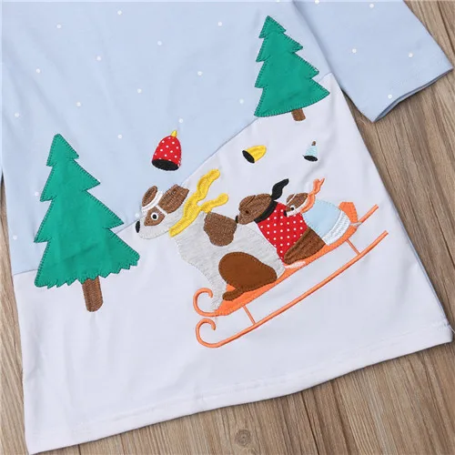 1-6Y Toddler Kids Baby Girls Dress Christmas Cartoon Casual Autumn Long Sleeve Princess Party Sundress Clothes Outfits | Детская одежда