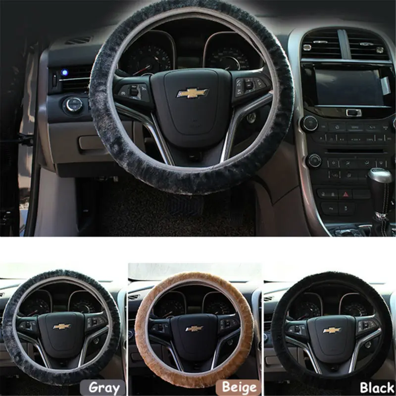Мягкий теплый зимний эластичный чехол рулевого колеса автомобиля Автомобильный
