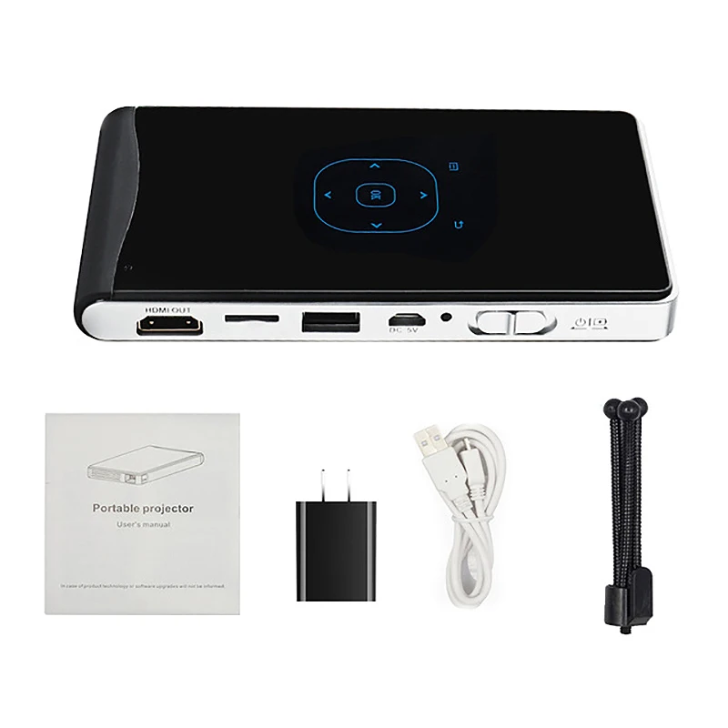 Dlp 100Wm мини проектор Android мультимедийный встроенный Wifi Bluetooth аккумулятор 2000 мАч