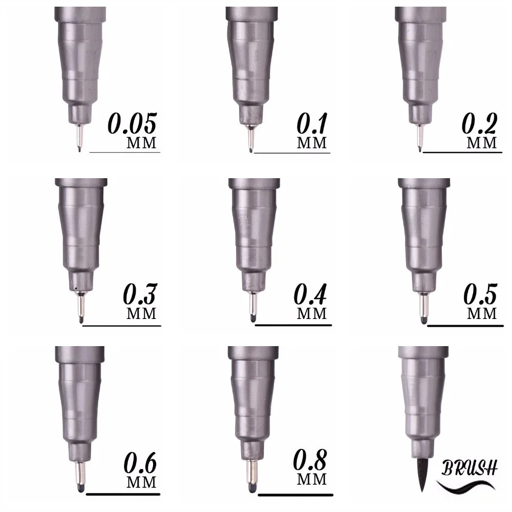 Pigment Liner Pigma Micron Ink Marker Pen Water Based Art Fineliner Drawing Painting School Office Stationery Supplie 04301|Маркеры для