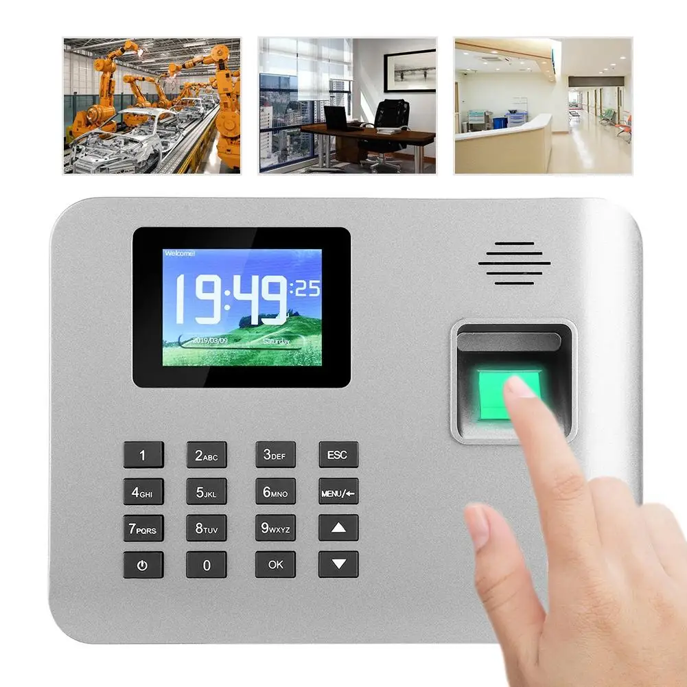 2.8Inch Screen Smart Induction Fingerprint Time Attendance Machine Clock 100-240V | Безопасность и защита