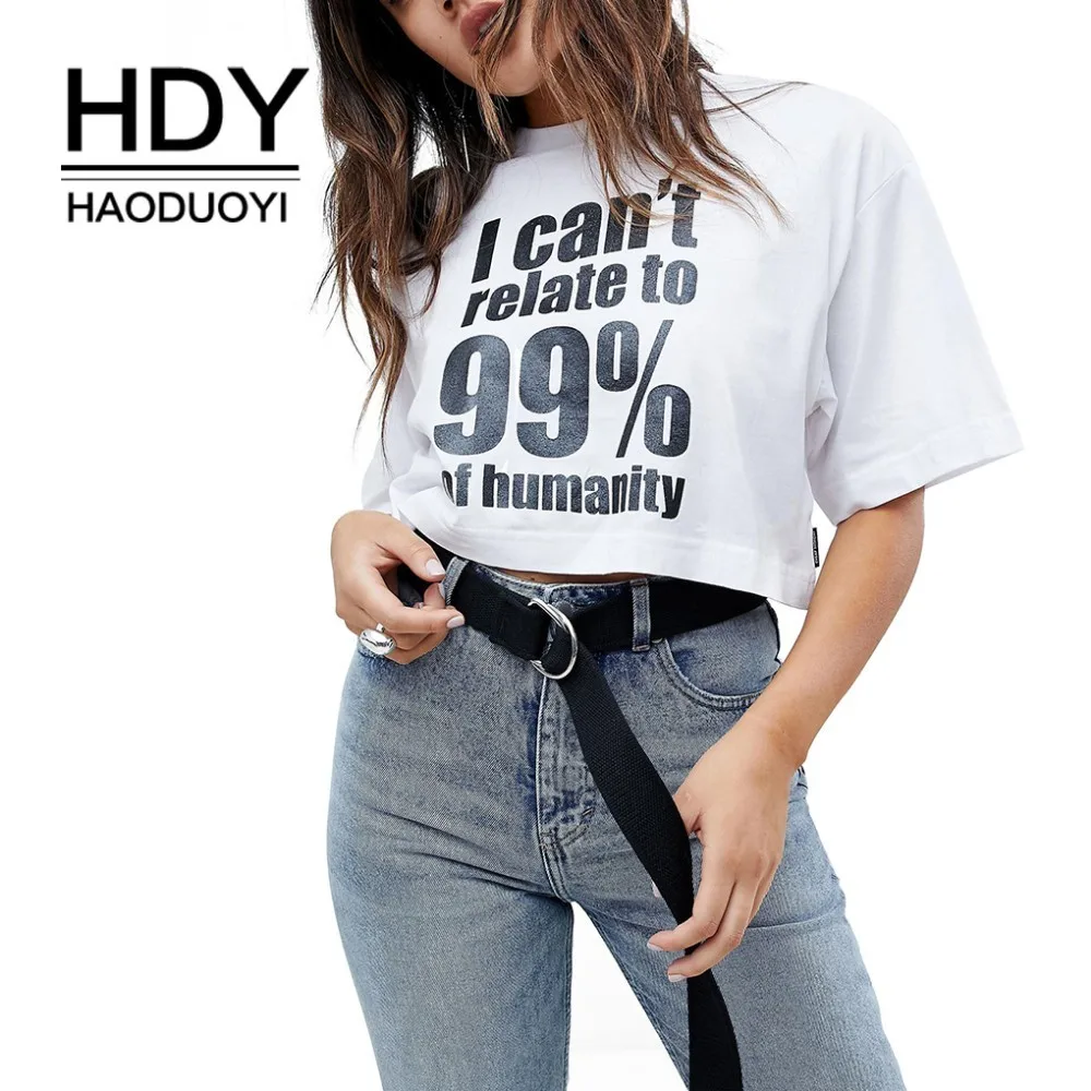 Футболка HDY Haoduoyi однотонная с принтом|Футболки| |