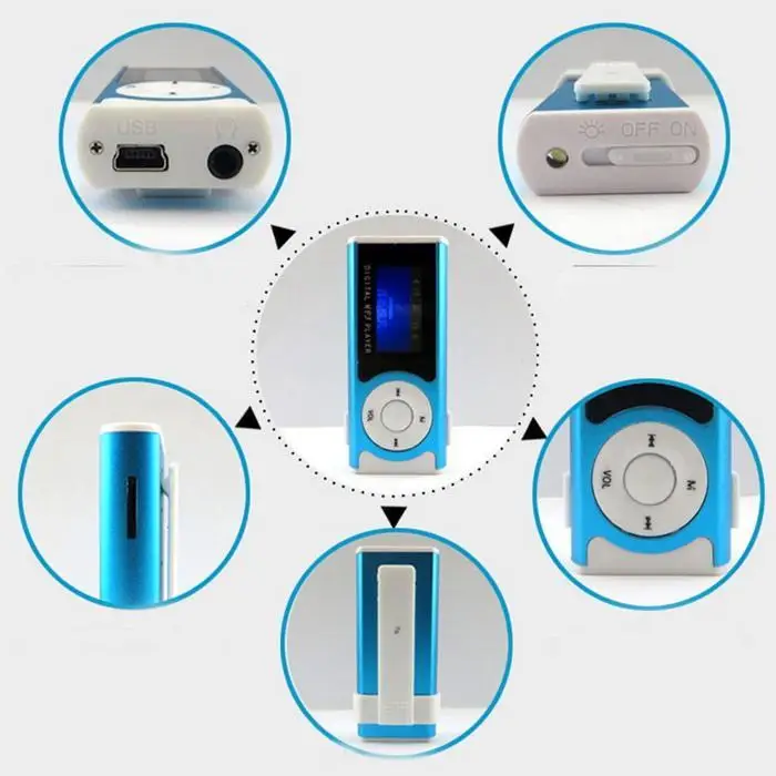 MP3 USB 2.0 TF Card Touchtone Convenient 20 Lighting Mobile flash disk 90 mAh Monochrome screen | Электроника