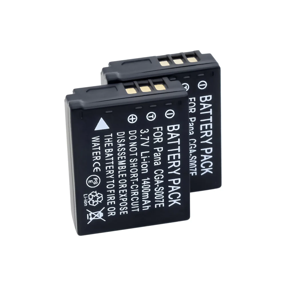 2x литий ионные аккумуляторы CGA S007E CGR зарядное устройство для Panasonic DMC TZ1 TZ2 TZ3 TZ4 TZ5 TZ50