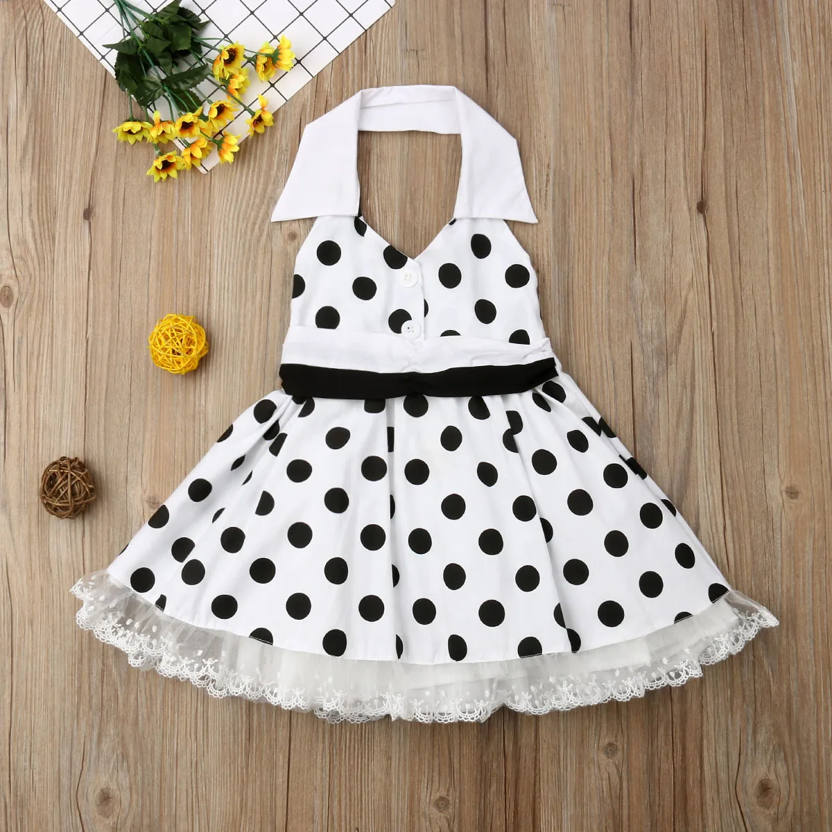 Pudcoco Girl Dress Toddler Baby Girls Backless Sleeveless Polka Dot Party Princess Tutu 1-6Y | Детская одежда и обувь