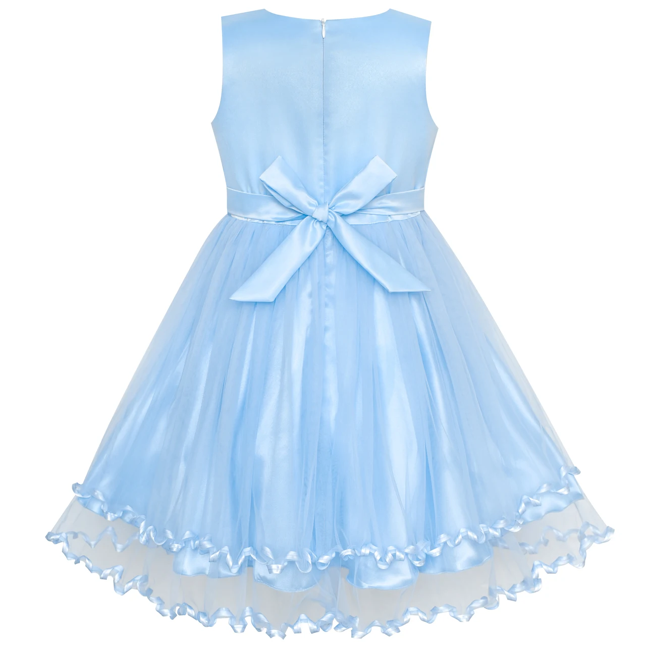 Sunny Fashion платья для девочек платье Цветок Девушка Платье Синий Подружка невесты