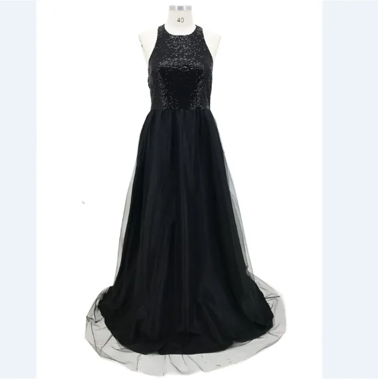 Женское платье с блестками вечернее длинное без рукавов для подружки невесты на