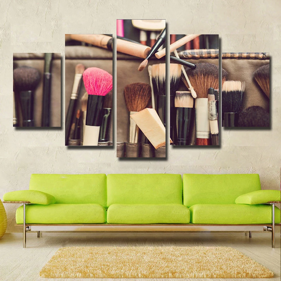 HD домашний декор современный холст гостиная 5 панелей инструменты для макияжа