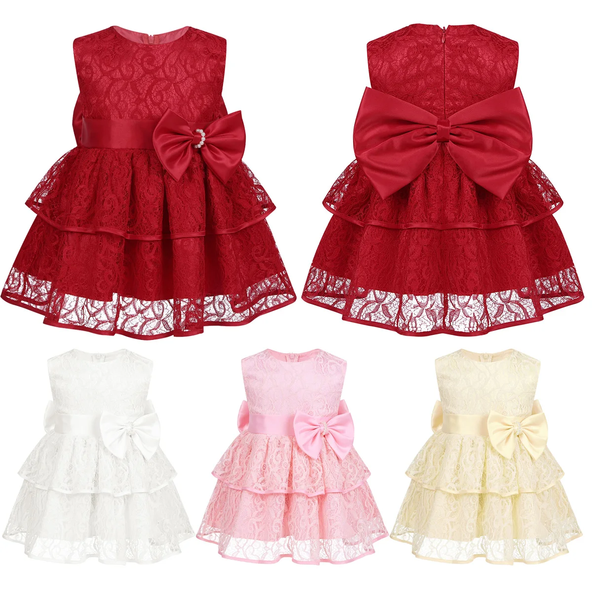 Infantil/Одежда для маленьких девочек Vestido de festa Bebe кружевное платье с бантом и