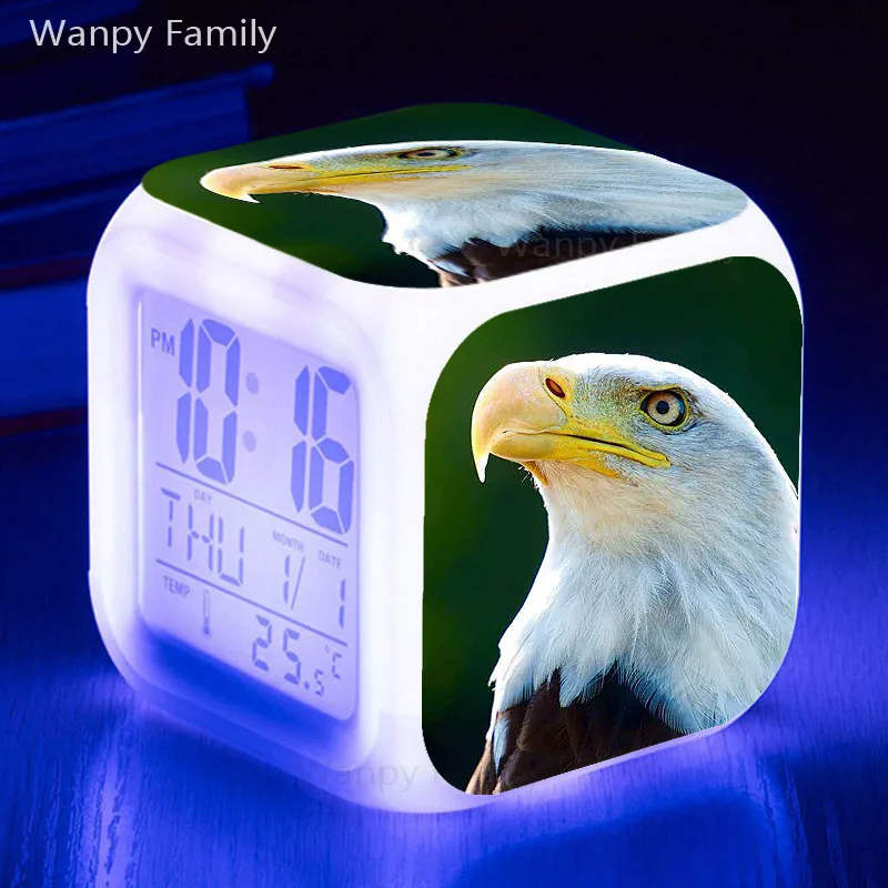 Raptor Falcon LED Alarm Clock 7 Color Glowing Digital Kids Gift Multifunction Desktop Electronic Watches | Дом и сад