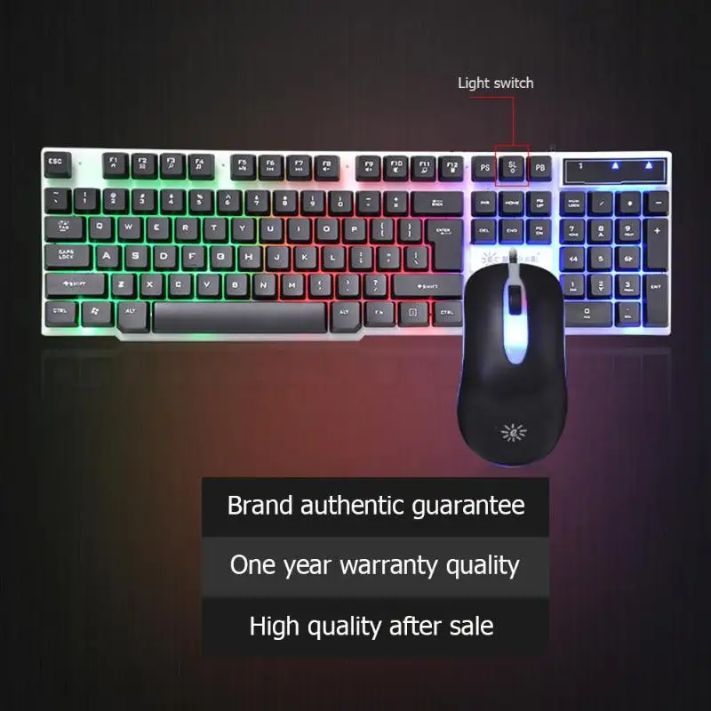 SUNROSE T20 USB Проводная клавиатура с 104 клавишами + комбинированная мышь набор для