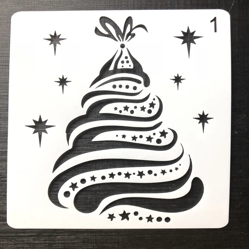 

Newest Christmas Tree Stencil for Cards Window Spray Mold Layering Stencils for Walls Painting Scrapbooking Stamping Template