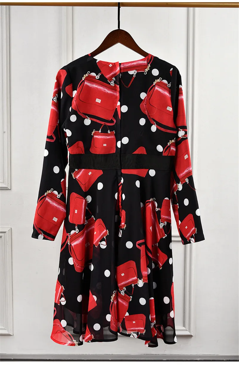 2019 модная красная сумочка с принтом женские миди платья подиумная туника