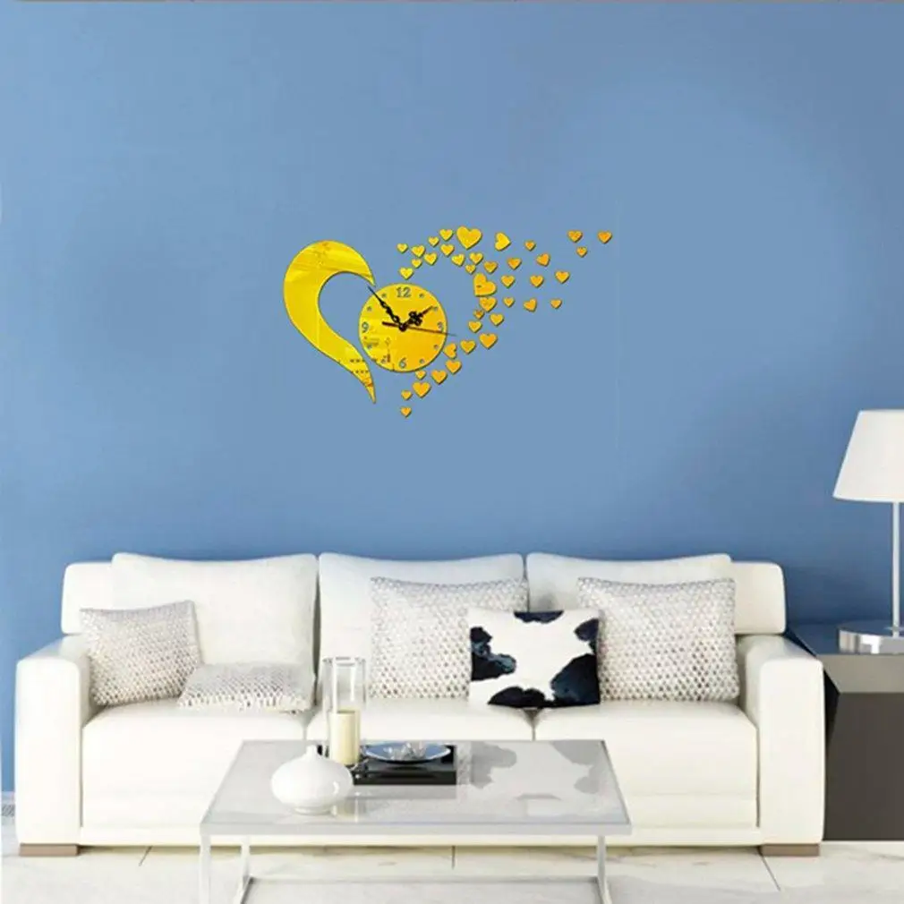 2019 New DIY Large Wall Clock with Special Pattern 3D Mirror Surface Art Sticker | Дом и сад