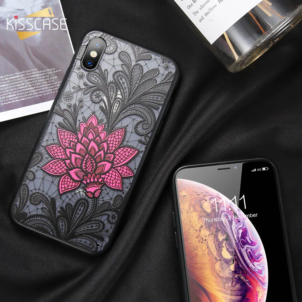 Kisscase чехол для iPhone 7 8 X XR 6 6S Plus XS MAX 5 5S SE черный розовый Чехол Coque Fundas | Мобильные