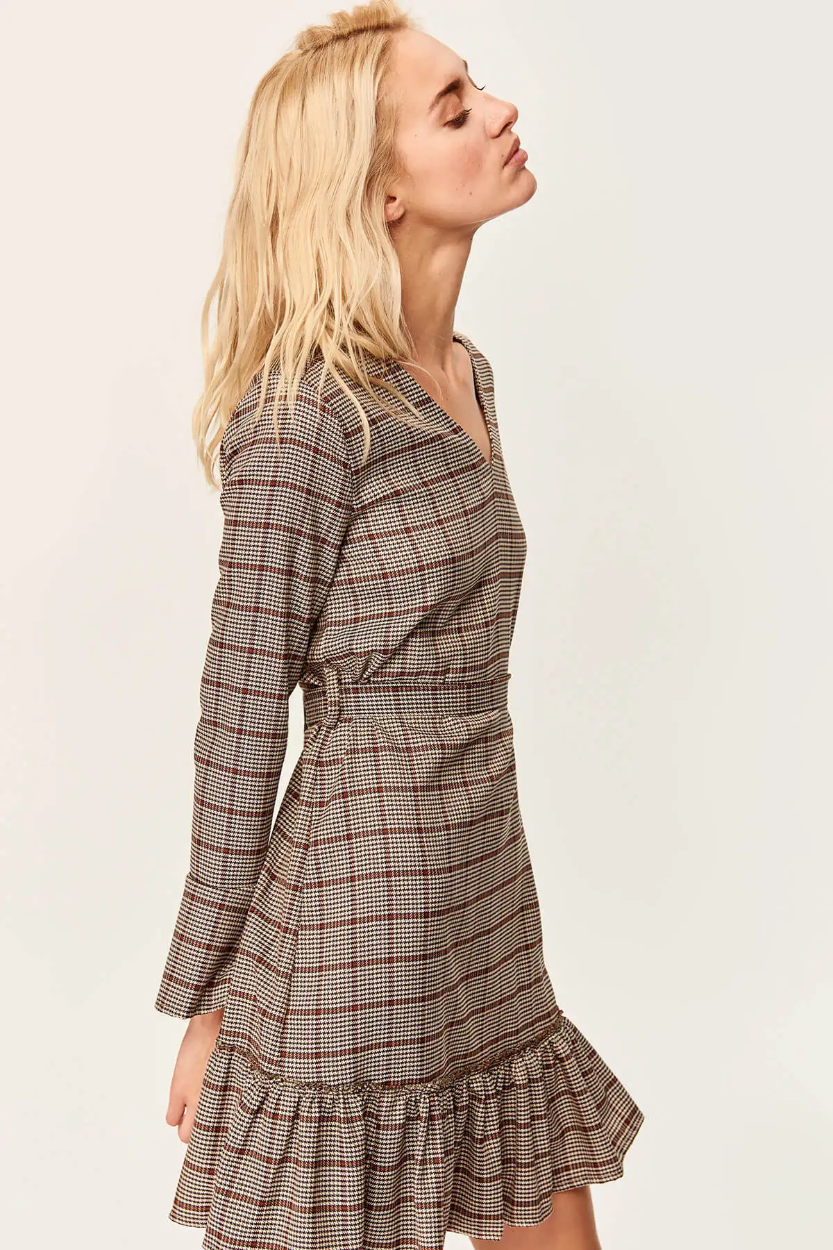 Trendyol Multi Color Goose Foot Dress TOFAW19AP0201 | Женская одежда