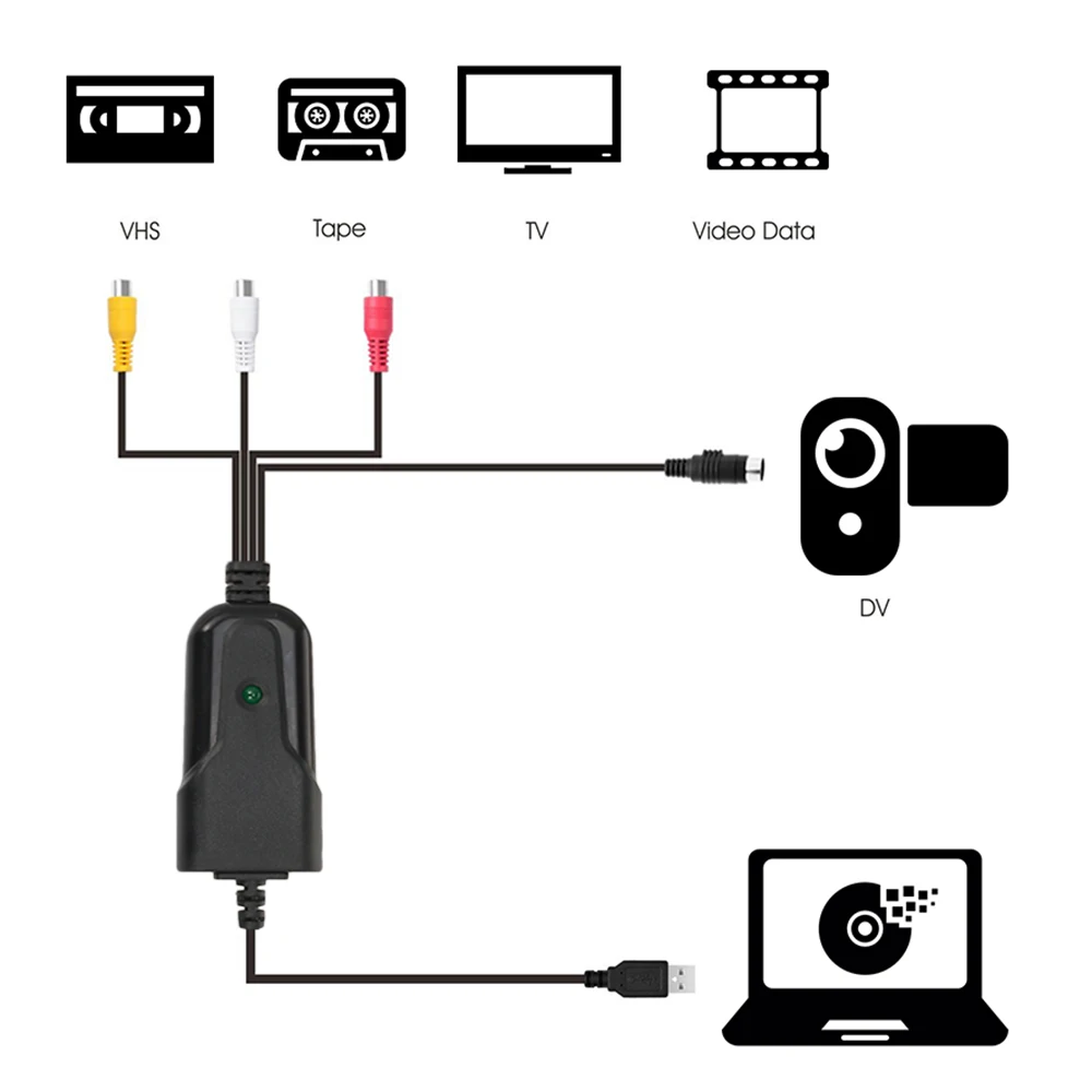 Новинка 2019 портативный Преобразователь USB 2 0 для видеозахвата записывающее