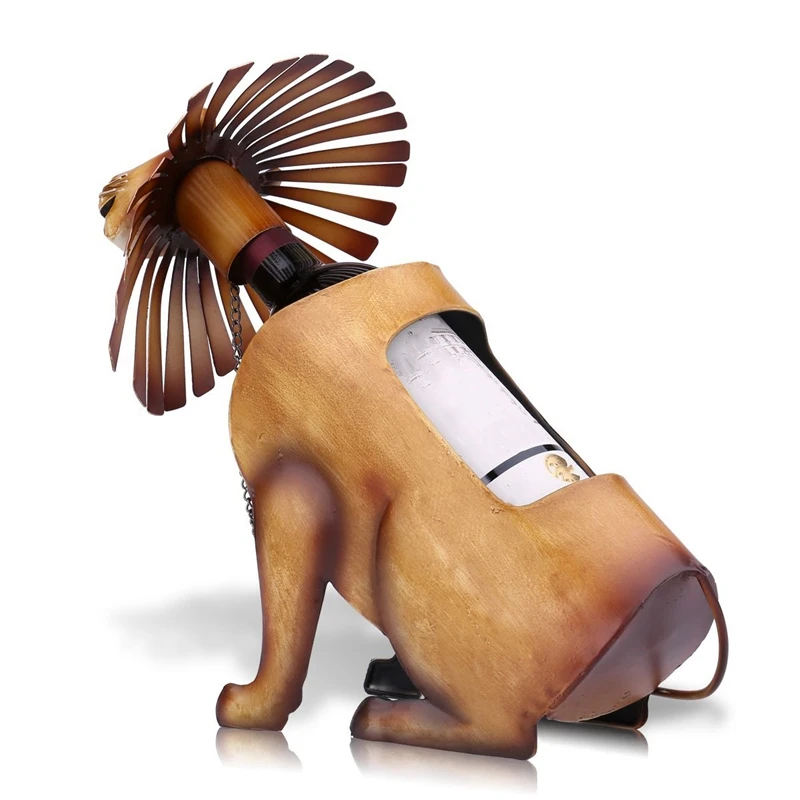 Держатель для вина со львом современный металлический винный шкаф скульптура