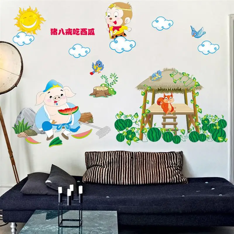 Мультфильм Путешествие на Запад стикер стены для детской комнаты Съемный