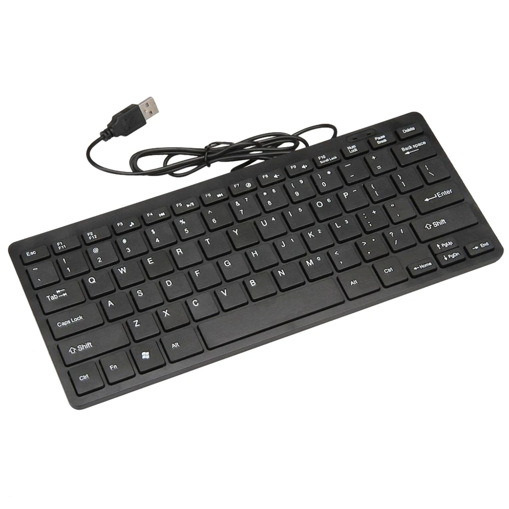 Фото Проводная клавиатура ультратонкий тихий маленький размер 78 клавиш Мини