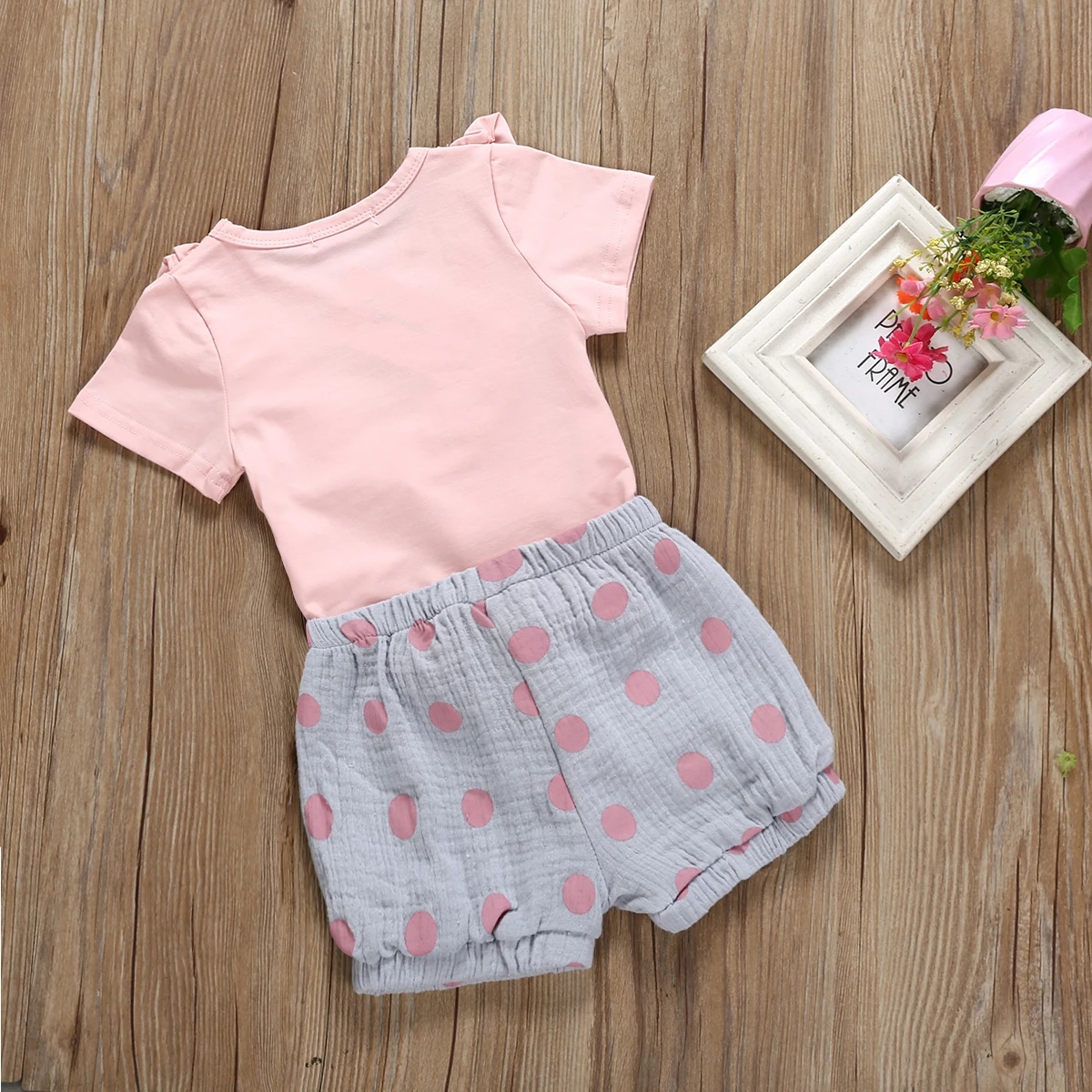 2019 Pudcoco Toddler Kids Baby Girl Summer Ruffle Tops T-Shirt Dot Shorts 2PCS Outfit Clothes | Детская одежда и обувь