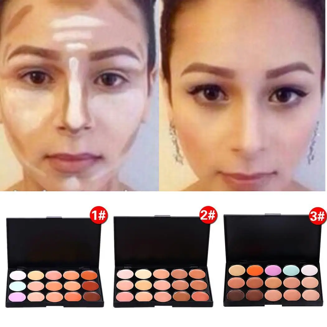 Women Cosmetic Professional Neutral Face Makeup Normal Concealer 3 Colors Palette Cream Black ABS | Красота и здоровье