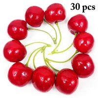 30pcs artificial cherry simulation fake fruit small berries artificial flower cherry stamen wedding decorative artificial fruit