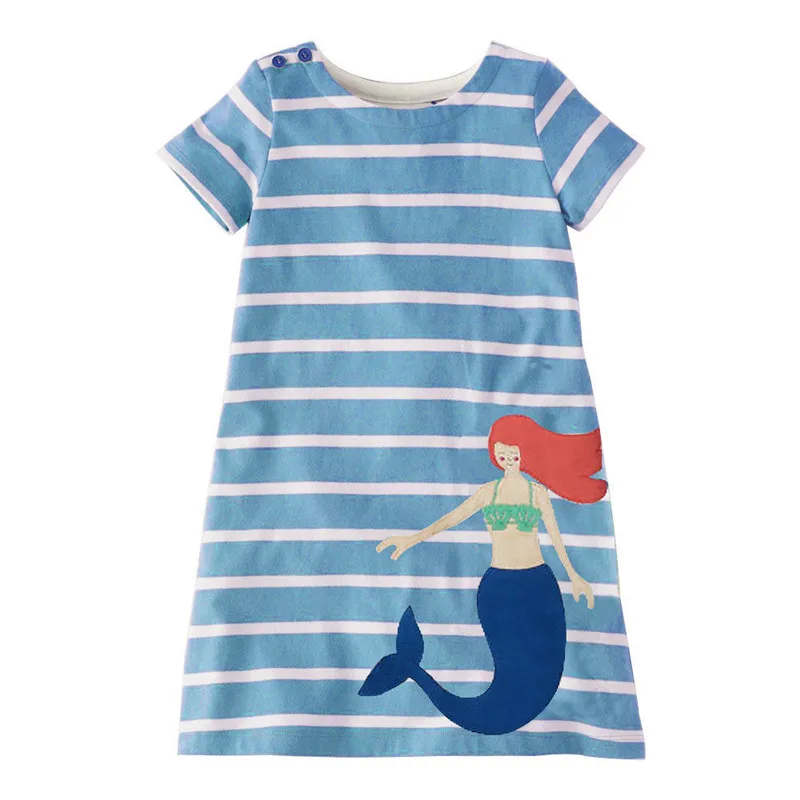Jumping meters Princess Flamingo Dresses Baby cotton Clothing Summer Party dresses Costume fashion girls 2-7T Kids frock | Детская