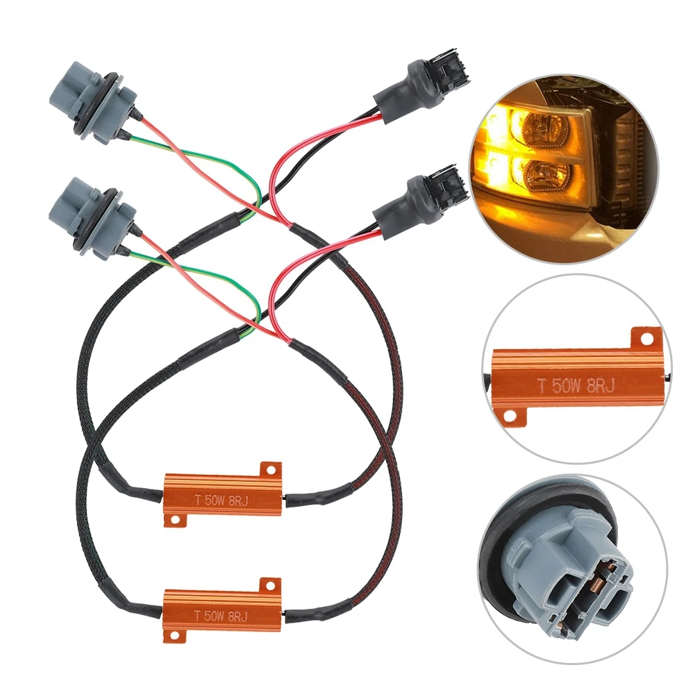 7440 T20 50W8RJ Hyper Flash Fix без ошибок адаптеры проводки светодиодный одного указателя
