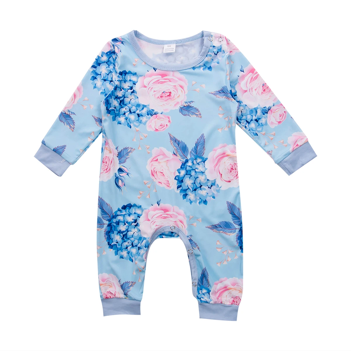 Emmababy модная Милая одежда синего цвета для малышей маленьких девочек в цветочек