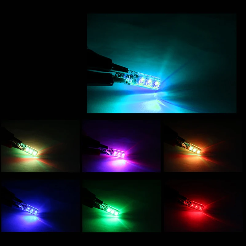 100sets Hot 12V LED T10 5050 SMD Car RGB Interior Dome Wedge Reading Light Strobe Lamp Bulb With Remote Control | Электроника