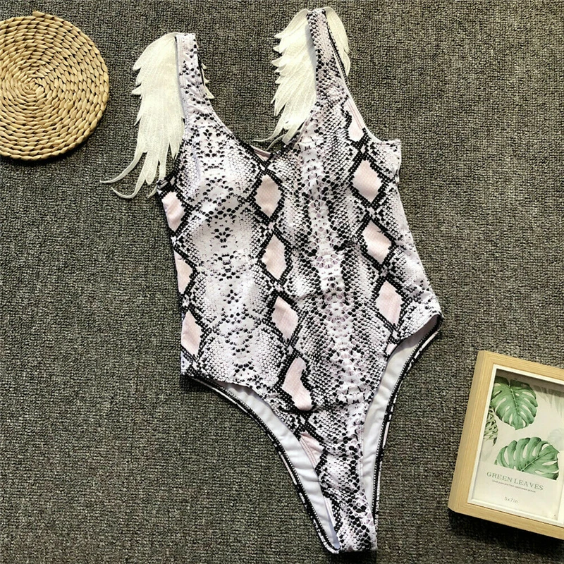 Женский слитный купальник Леопардовый принт бикини Змеиный узор монокини