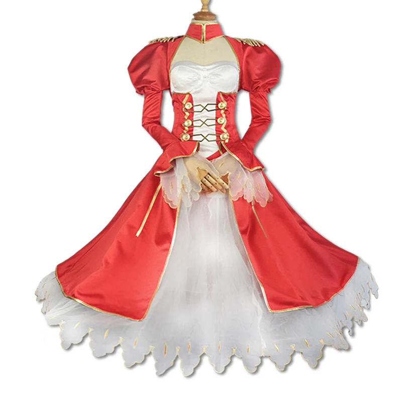 

Milky Way Anime Fate Extra Nero Claudius Caesar Augustus Germanicus Cosplay Costume Long Saber Red Dress Wig Uniform Suit Outfit