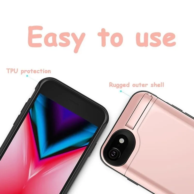 Тонкая батарея чехол с подставкой для IPhone 6 6s 7 8 Plus 8000 mAh power Bank 5000 запасная крышка