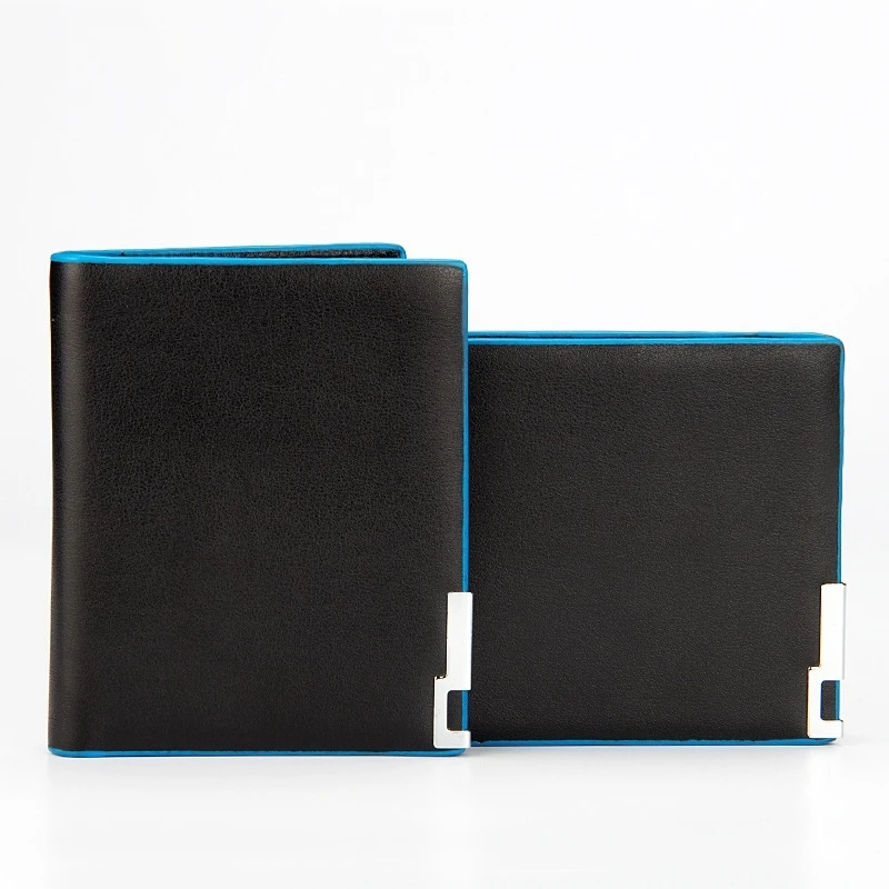 Крутой Стильный Простой синий боковой бумажник короткий параграф мужской с