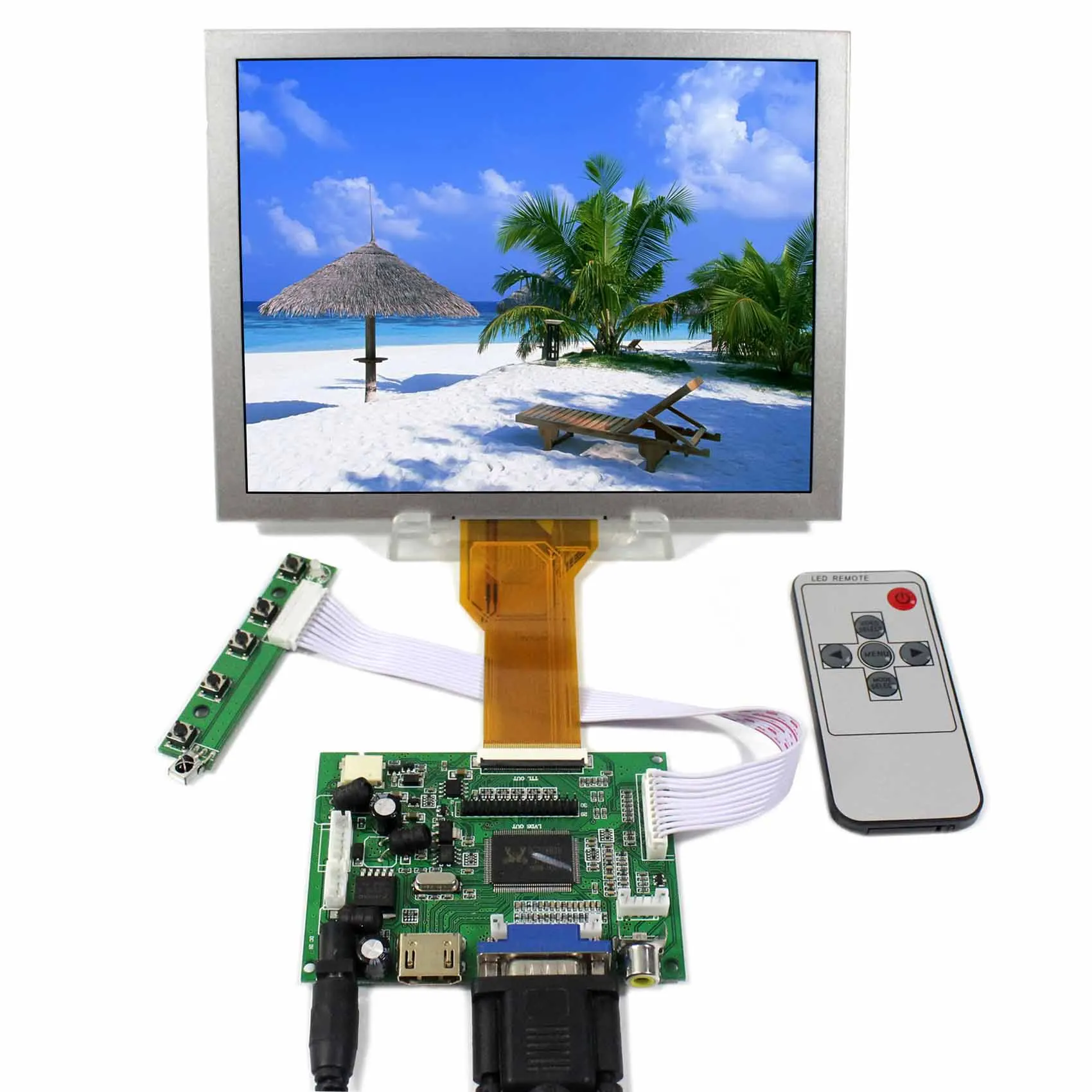 

8inch LCD Panel EJ080NA-05B HD MI VGA 2AV LCD Controller Board 800x600 Remote Control